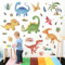 decalmile Wandtattoo Dinosaurier Aquarell Wandaufkleber Dino Boho Palme Wandsticker Junge Wohnzimmer Schlafzimmer Kinderzimmer Wanddeko