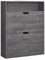 VASAGLE Schuhschrank 2 Klappen, Schuhkipper, Schuhregal, Schuhaufbewahrung, offenes Fach, Trennwand verstellbar, für 11-16 Paar Schuhe, Flur, 24 x 80 x 102 cm, nebelgrau LBC048G01