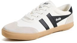 Gola Badminton-Sneaker für Damen, Off White/Black/Gum, 9.5