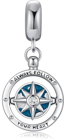 Kompass Charme Pandora 925 Sterling Silber Charme Reisen für Europäische Armbänder Bead Charm Geschenke für Damen und Mädchen