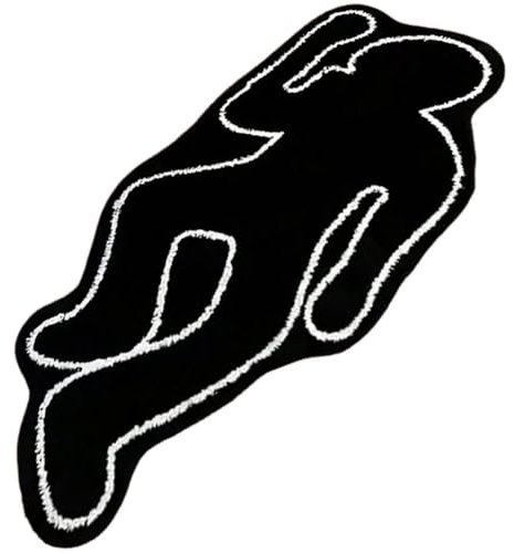Muteitt Lustiger Halloween-Teppich, Schwarzer Humanoid-Teppich, Badematte, Waschbar, rutschfest, Badezimmerteppich, Dusche, Bad, Fußmatten, Nachttischvorleger