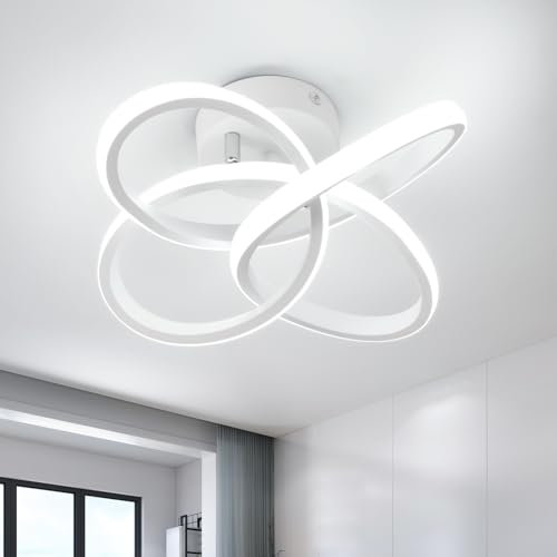 MYCUL LED Deckenleuchte,Modern Minimalistisch Deckenlampe, 32W 3400lm Deckenleuchten Kaltweiß 6000K,Acryl Deckenbeleuchtung lampe, Aluminium leuchte für Küche,Wohnzimmer，Schlafzimmer,Büro,Weiße