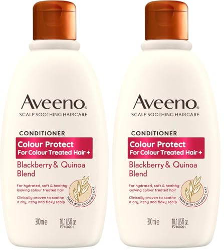 Aveeno Colour Protect Blackberry and Quinoa Scalp Soothing Conditioner for Colour Treated Hair 300ml. (Pack of 2)
