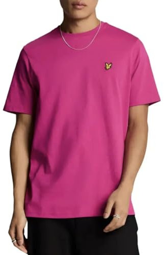 Lyle & Scott Maglietta da uomo tinta unita, Fucsia, XXL