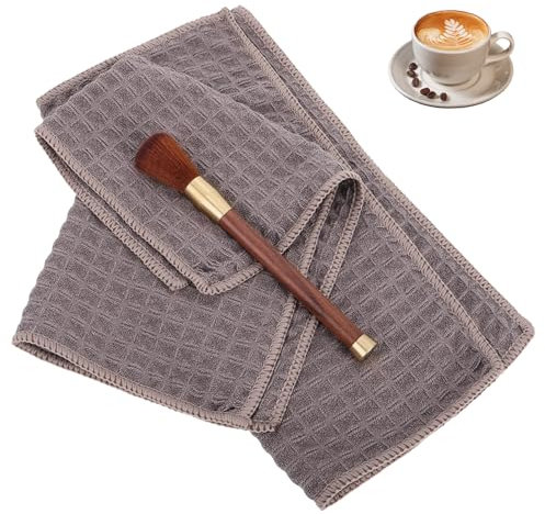Coffee Machine Cleaning Brush Set,1 Cleaning Brush & 2 Waffle Weave Towels for Espresso Machine Maintenance, Coffee Accessories, Barista Tools, and Coffee Maker Cleaning Kit