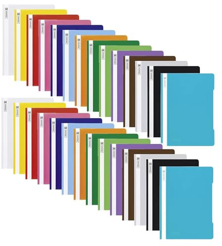 Brunnen Schnellhefter aus Polypropylen-Kunststoff (Transparent, 2x 14 Farben, 28er Set)
