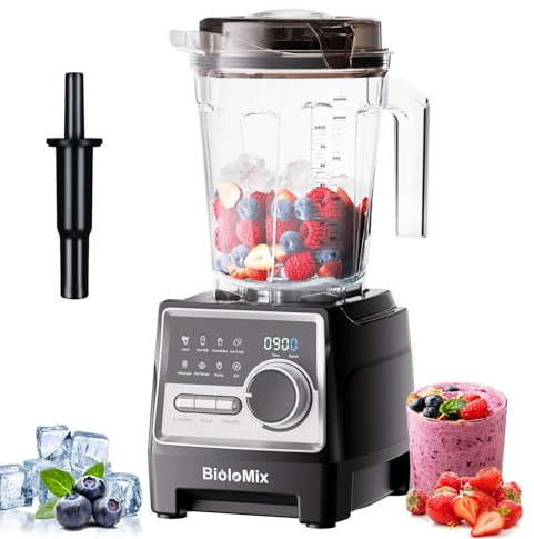 BioloMix Commercial Blender 1500W,7 Preset Programs 2.6L Large Capacity | Stand Mixer BPA Free,Food-Grade Stainless Steel Blades,Suitable for Kitchen for Making Milkshakes,Smoothies,Juices and Sauces