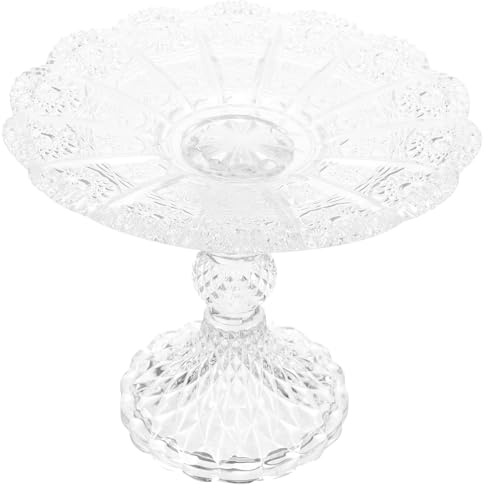Uonlytech Plateau à Fruits Secs en Verre à Pied, Élégant, Rétro et Chic | Bord Poli et Lisse, Forme Stable, Usage Apéritif ou Dessert, Style Délicat pour Table, Service et Décoration