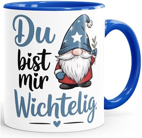 SpecialMe® Tasse Weihnachten Wichtel Zwerg Spruch Botschaft Geschenkidee Freunde Familie Lieblingskollegen Weiss-innen-royal standard