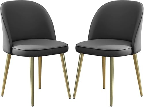 UCKYSU AMENAS Küche und Esszimmer Stühle Modern Times Home Esszimmerstuhl PU Leder 360° Drehbar Schreibtischstuhl for Schlafzimmer Arbeitszimmer Beine Aus Schmiedeeisen(C)