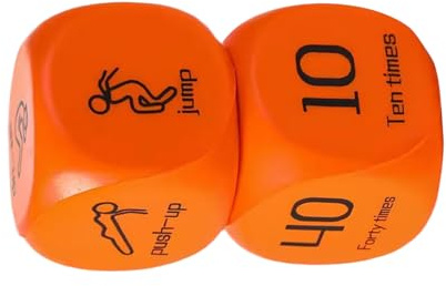 Übungswürfel für Trainingseinheiten – Sportspiel mit 6 Seiten, Trainingswürfel mit Pumpen, Schlitzen und Sprüngen, für Jugendliche, Erwachsene, Gruppe, Spielzeit und Unterricht