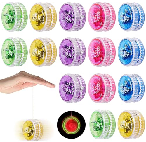 XUXLEKK 15 Stück LED Licht YoYo, Kunststoff Responsive Yoyo