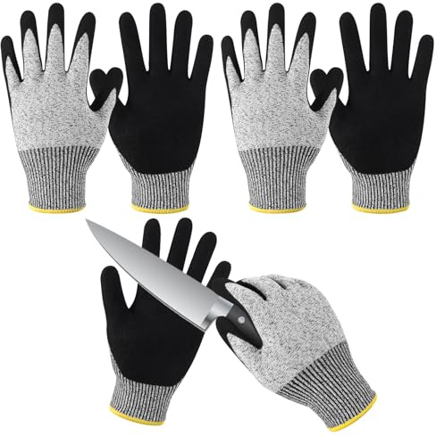 Utensilsto 2 Paar Schnittfeste Handschuhe für Erwachsene Schnitzhandschuhe | Schnittschutzhandschuhe für Küche Garten Schnitzen Holzarbeiten Schneiden