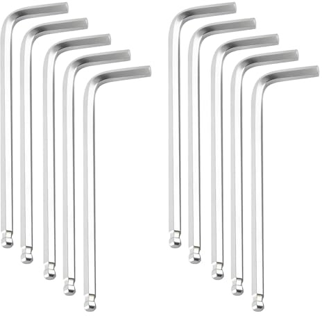 Qrity 10 Piezas Llaves Hexagonales de 3mm, Llave Allen de Brazo Largo con Extremo de Bola, Herramienta de Reparación en Forma de L, para Mantenimiento del Hogar DIY