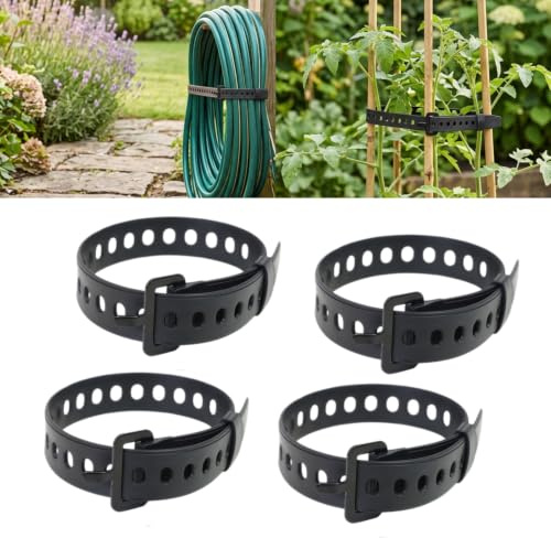 Verstellbare Gummi-Gurte, 4Pack Gummispanngurte Mit Schnalle | für Ladungssicherung, witterungsbeständig und schnell zu lösen, industrielle und Heimwerker(45 cm x 2,5 cm Schwarz）