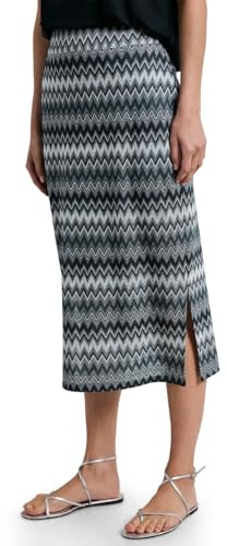 Damen Midi-Rock mit Zick-Zack-Muster