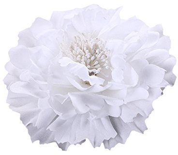ZUMUii Butterme Mehrfarbiges Tuch Blumen Blütenblatt Clip Schleife Haarspangen Zubehör Alligator Clip Girls Headwear Kopfbedeckung Blume Schleife Haarclip (weiß)