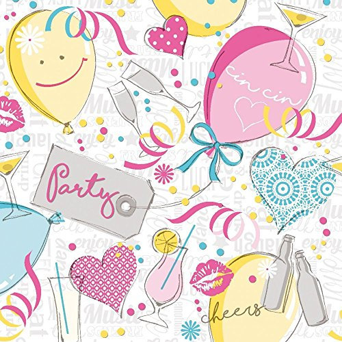 Sovie HORECA | Serviette Ballons | Linclass® Airlaid 40 x 40 cm | für Hochzeit, Geburtstag, Taufe, Konfirmation | Made in Germany | Hochwertig Stoffähnlich | 50 Stück