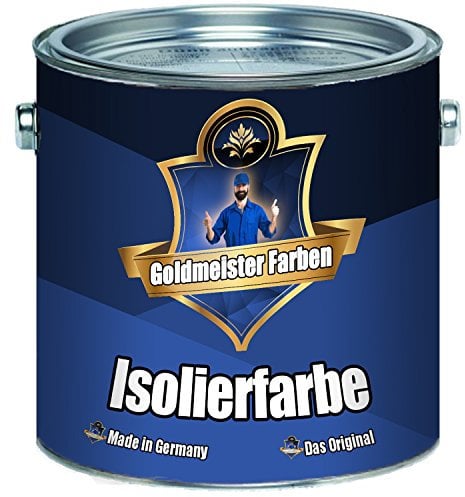 Goldmeister Farben Anti-Schimmel-Farbe in Weiß Isolierfarbe besonders geruchsarm Nikotinsperre auf Acrylatharz Basis (2,5 L)