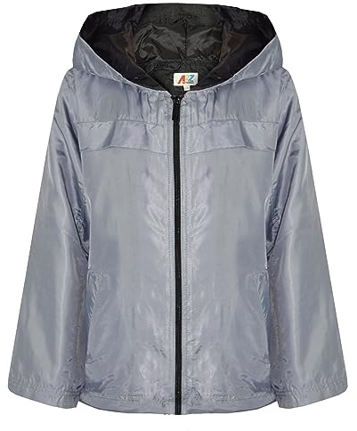 A2Z 4 Kids Girls Boys Raincoats Jackets Kids Lightweight Kag Mac- Raincoat Jacket 449 Silver 13