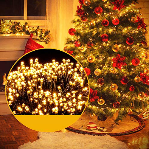 Ulinek 2000 LED Christmas Fairy String Lights Outdoor, 50M Warm White Christmas Light Decoration Plug in Ambiance Lighting IP44 8 Modes Cluster Lights for Tree, Garden, Patio, Balcony, Bedroom