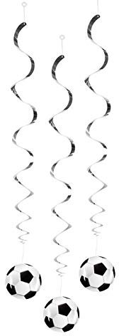 PARTY DISCOUNT Deko-Swirls Fußball-Star, 3 Stück, ca. 85 cm