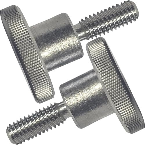 Knurled Bolt Screw Thumb Type Stainless Steel Hand Grip Knob (M6 x 12mm, Pack of 2)