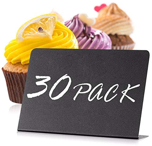 30 pezzi Mini lavagna 10x7cm per Segnaposti Matrimoni - Feste - Numero di Tavolo - Cartellini Prezzi - Cartelli Alimentari - Mini lavagna per Buffet