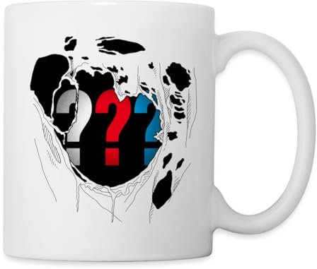 Spreadshirt Die Drei Fragezeichen Logo Brust Tasse, One size, Weiß