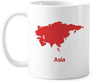 Tasse mit roter Asien-Illustration, Keramik, Kaffee, Porzellan, Geschirr