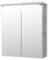 Stella Trading POOL Miroir salle de bain avec lumière LED en look béton, blanc - armoire de toilette moderne avec beaucoup d'espace de rangement - 60 x 68 x 20 cm
