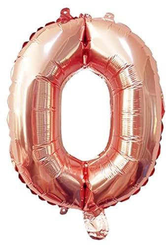 Lepep 40 cm Roségold Luftballons Zahlen von 0 bis 9 Buchstaben von A bis Z Party Deko Ballons für Geburtstag Babydusche Brautparty Hochzeit Abschlussball Folienballons Dekoration (Buchstabe O)