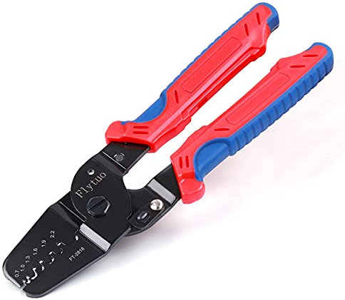 Flytuo Strumento di crimpatura e mini crimpatrice per cavi, funziona su terminali e connettori JAM, Molex, Tyco, JST da AWG28-20