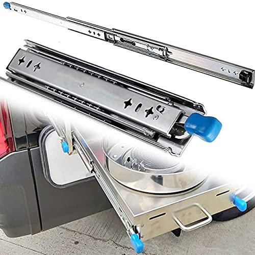 Schublade Schienen Vollauszug Schwerlastauszug Mit Verriegelung - Teleskopschienen Bodenmontage - Auszüge Liegend/Horizontal Montieren,10in/250mm