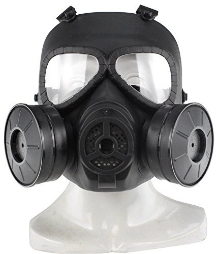 Full Face Halloween Masken Cosplay Terrorist Airsoft Maske CS. Simulation Dual-Fan-Gasmaske ( Color : MA-85-BK )