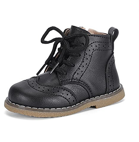 MASOCIO Stivali Bimbo Stivaletti Bambino Scarpine Primi Passi Bimba Bambina Scarpe da Festa Sera Scuola Antiscivolo Taglia 26 Nero (CN 27)