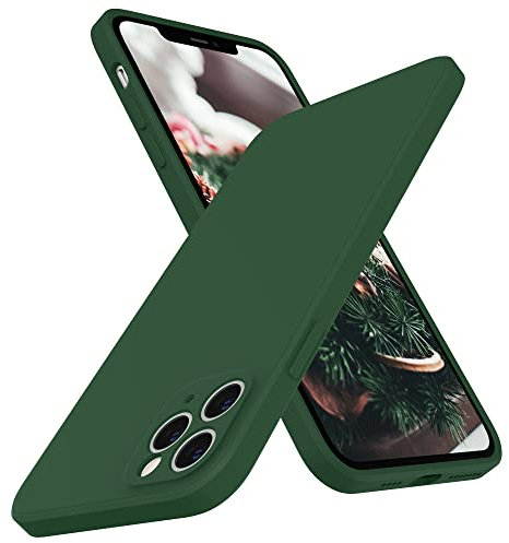 SURPHY Hülle Kompatibel mit iPhone 11 Pro Hülle Silikon, iPhone 11 Pro Hülle 5,8 Zoll, Flache Kante Silikon Handyhülle für iPhone 11 Pro 5,8 Zoll Slim Dünn Protective Case Schutzhülle (Klee Grün)