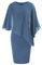 Hanna Nikole Women Cocktail Dresses Elegant Abiballkleid mit Overlay Bläuliches Grau XXL