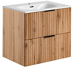 PIASKI Mueble de Lavabo 60 cm ADEL Oak, Con Encimera o Empotrado, Colgante, Muebles de Baño