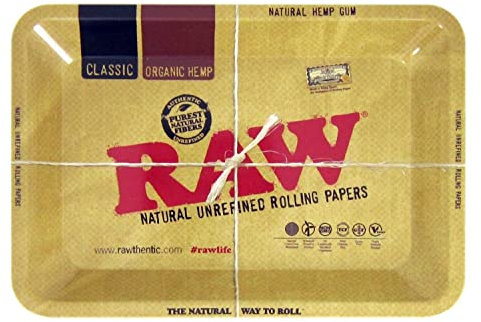 Raw Metal Rolling Tray (Small) 18 x 13 cm