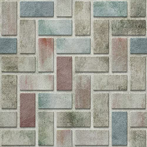 HEKO PANELS Stoff Oxford Wasserdichte Meterware Canvas-Stoff Polyester Stoff Zum Nähen Nähstoffe Möbelstoffe Dekostoffe Handwerken Wasserabweisend Blickdicht Ziegelwand 1 Meter 155 x 100 cm, (DX1760)