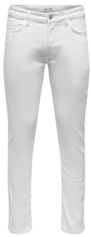 Only & Sons Herren Slim Fit Jeans Weiß 31/34