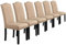 Yaheetech Lot de 6 Chaises de Salle à Manger en Tissu Haut Dossier Large Assise Confortable Ensemble de Chaises de Cuisine Pieds en Bois Massif Design Classique Garniture Boutons Bronzés Kaki