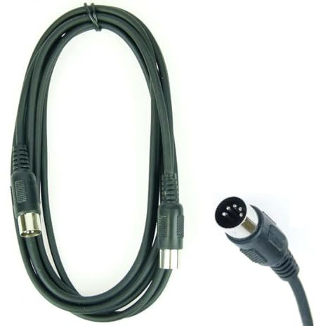 Paccs 1 x 3 m Midikabel, 5 pol schwarz, DIN MIDI Kabel 5 polig