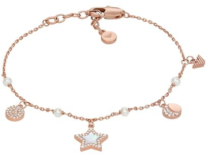 Emporio Armani Damenarmband aus Edelstahl oder Messing mit roségoldenem Karabinerverschluss
