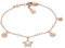 Emporio Armani Bracciale da donna in acciaio inossidabile o ottone con chiusura a moschettone in tonalità oro rosa, Tono oro rosa e bianco