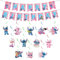 Chukua Geburtstag Deko Stit-ch Bunting Girlande Hängende Deko Geburtstag Banner Swirl Decorations Stitck Happy Birthday Banner Dekoration für Kinder stit thema Party Deko