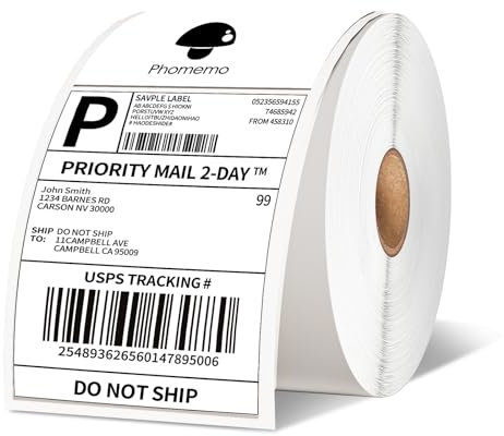 Phomemo Etiketten 4x6,Thermodrucker-Etikett,Versandetiketten 100x150mm Thermo Etiketten Rolle,Kompatibel mit Polono,Munbyn Etikettendrucker DHL Etiketten 500stück