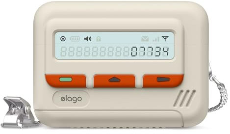 elago Pager Case Compatibile con AirPods Pro 2a Generazione Cover, Cinturino a Catena Incluso, Custodia dal Design Retrò Compatibile con AirPods Pro 3 Case [Cavo USB-C/Alluminazione].