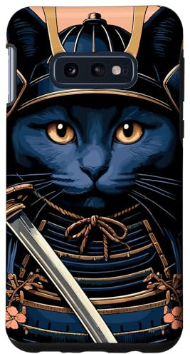 Hülle für Galaxy S10e Samurai Warrior Cat Japaner Sonnenuntergang Katzenliebhaber